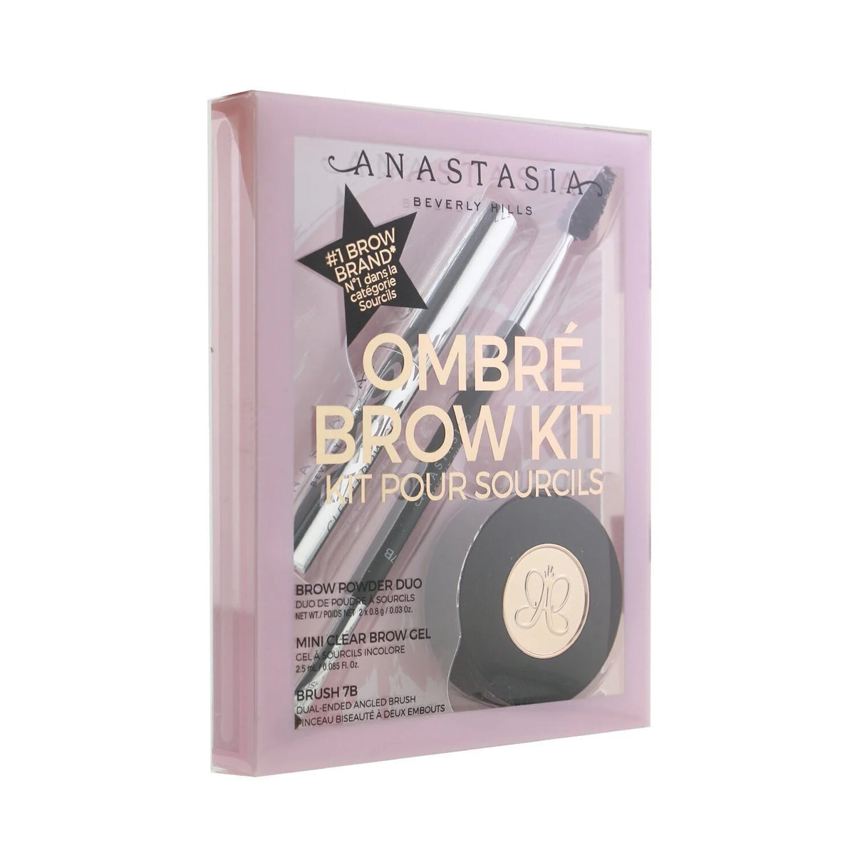 Medium Brown Brow Powder Duo with Mini Clear Brow Gel and Brush Y218736