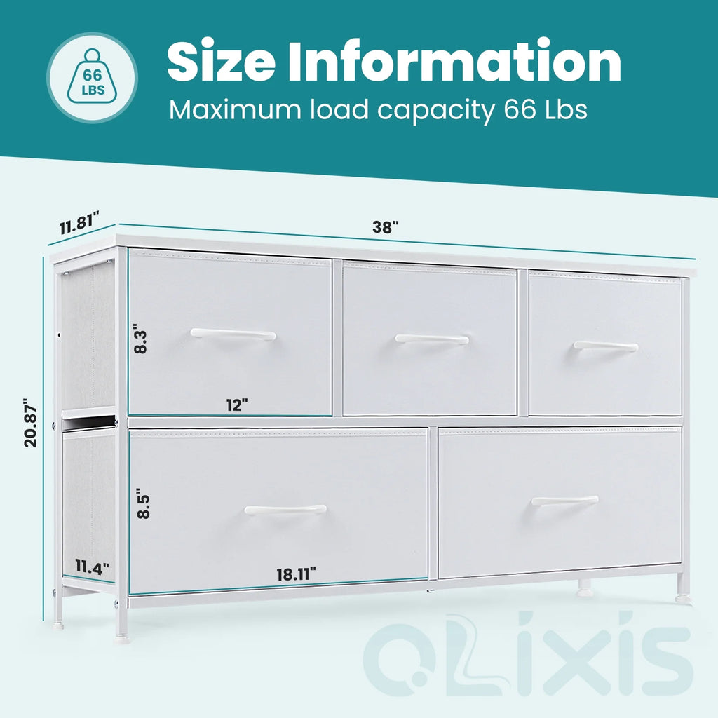 Gray 9 Drawer Fabric Storage Dresser K132