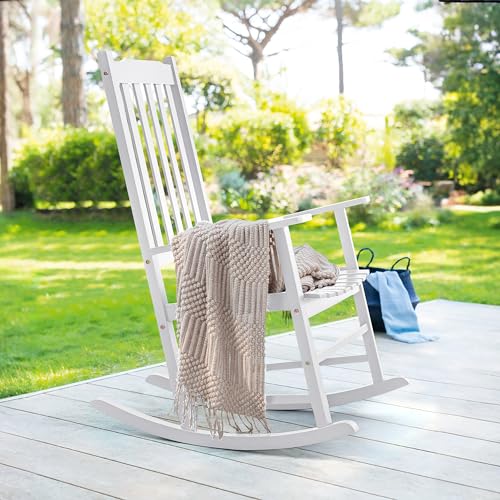 Brown Acacia Oversized Outdoor Rocking Chair P425362