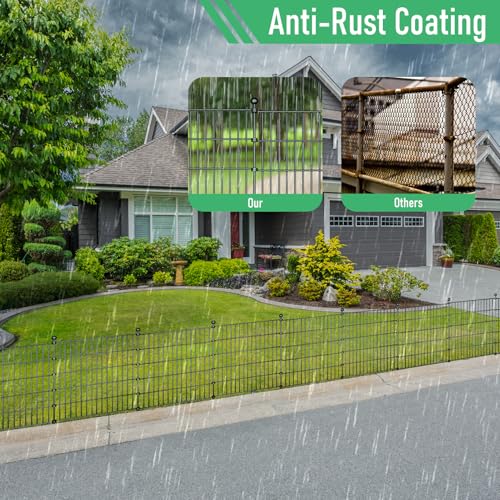 32in H x 23.6ft L Rustproof Metal Fence J5154