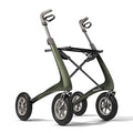Carbon Overland All Terrain rollator with Big Pneumatic Wheels Foldable with seat Defender Green C474002