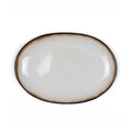 Stoneware Dish 25x36cm Black Cream Q433