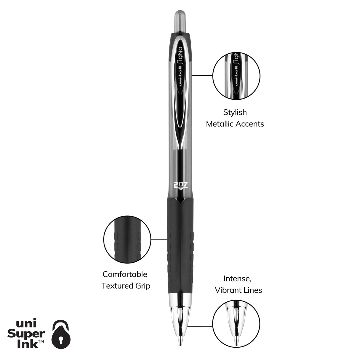 Retractable Gel Pens Medium Point 0.7mm Assorted Ink 8 Count G9244