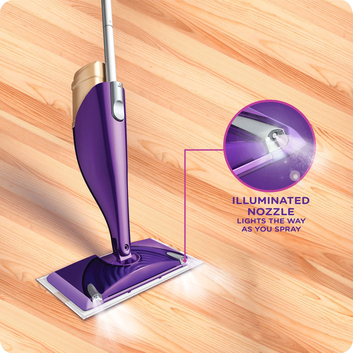 Wood Mop Starter Kit (1 Mop, 5 Pads, 1 Floor Cleaning Solution) E9882