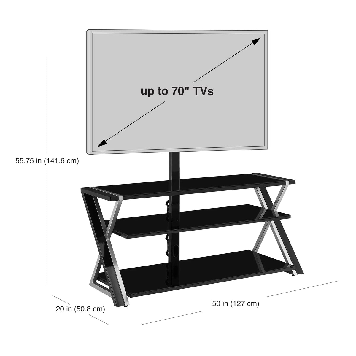 Black 3-in-1 Television Stand A5673