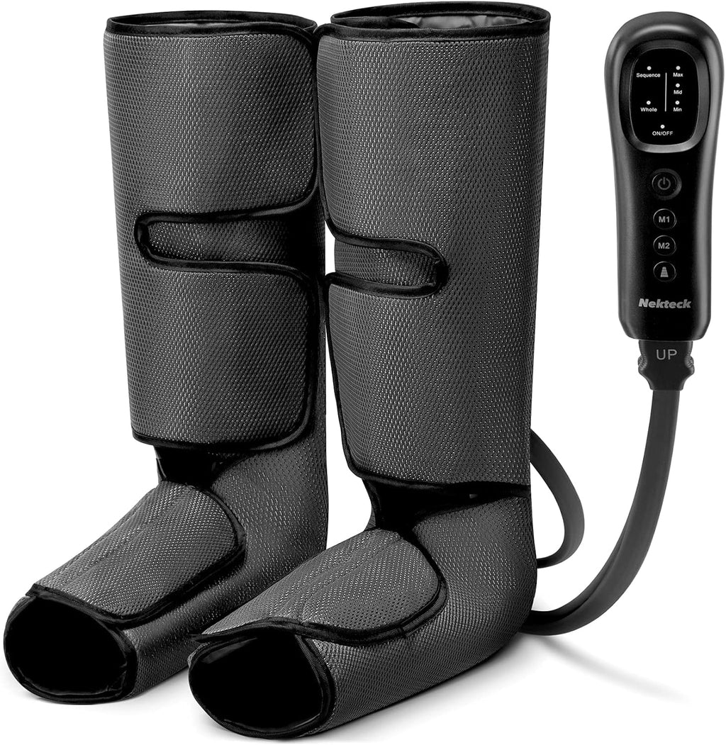 Leg Massager with Air Compression, Foot and Calf Massage Machine with Hand-held Controller 2 Modes 3 Intensities, Adjustable Leg Wraps K468