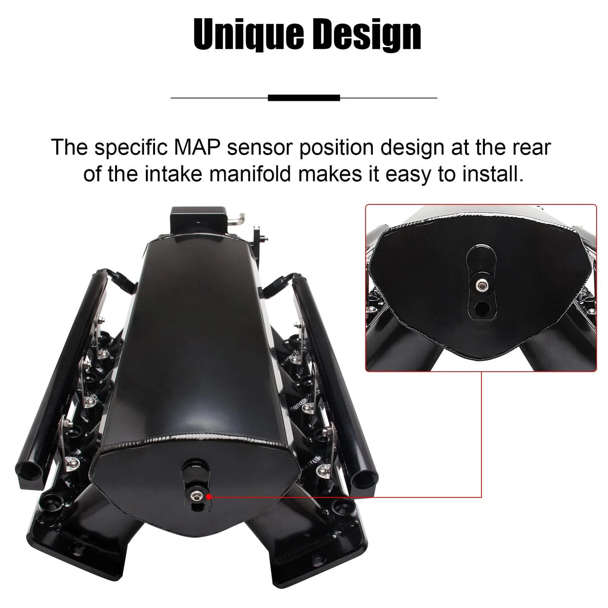 102mm Intake Manifold with Fuel Rails (Black) L204