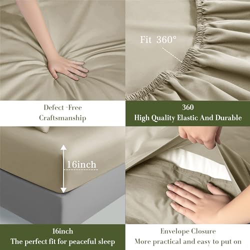 Queen Size 1000 Thread Count 100% Egyptian Cotton Sheets Set - 4 Piece (Dark Grey) W39553