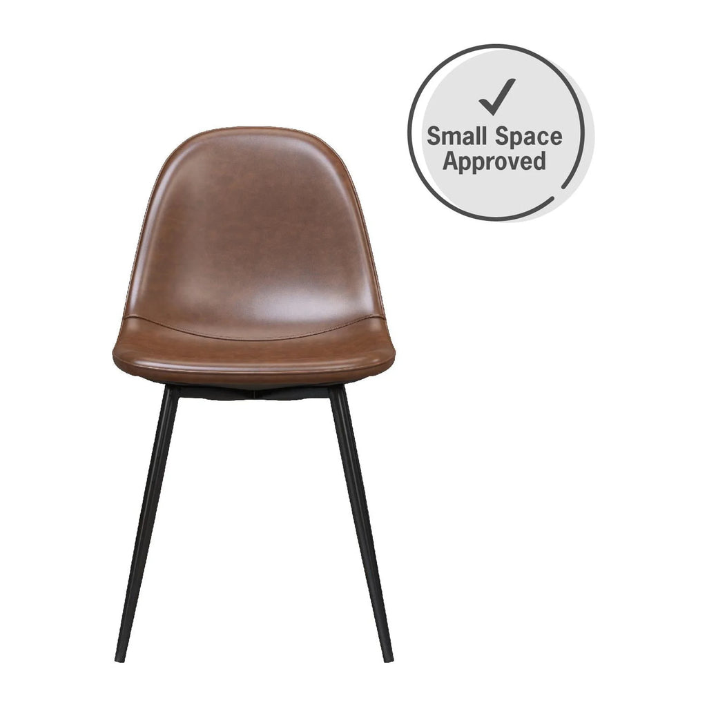 Camel Faux Leather Upholstered Dining Chair, Set of 4 P38320