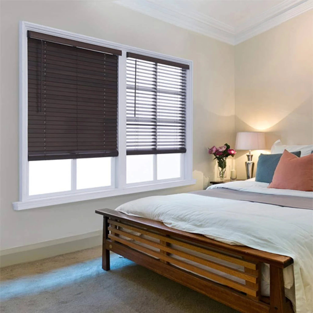 2in. Cordless Faux Wood Blinds White D5016