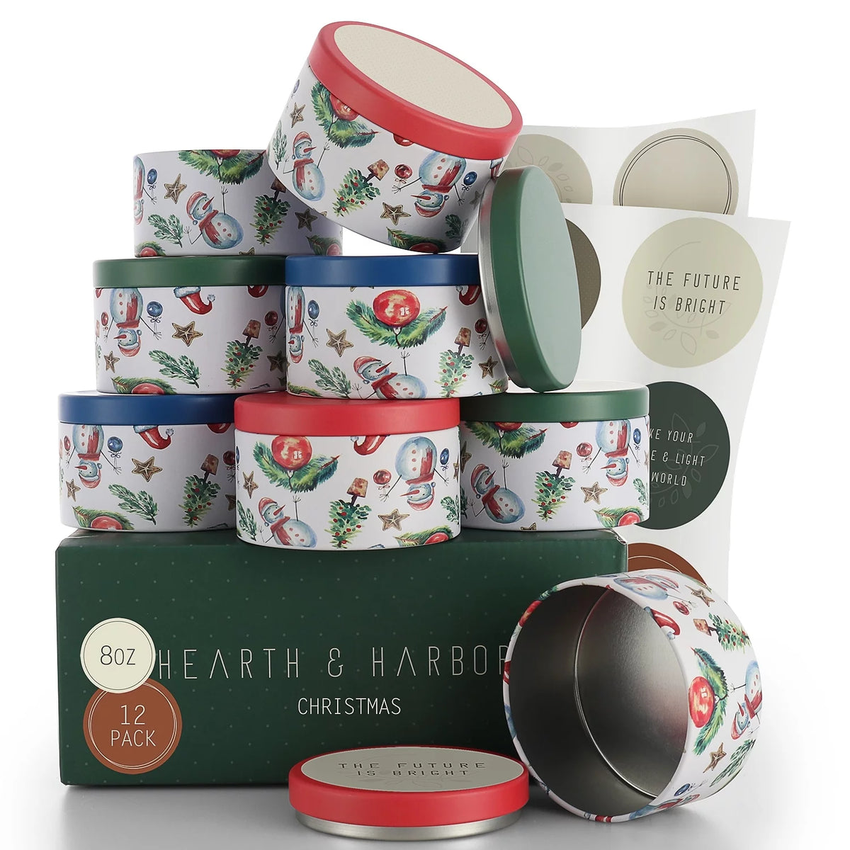 Candle Tins with Lids Stainless Steel 4Oz Set of 12 P220