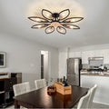 Black 8 Lights Semi Flush Mount Ceiling Light S6622