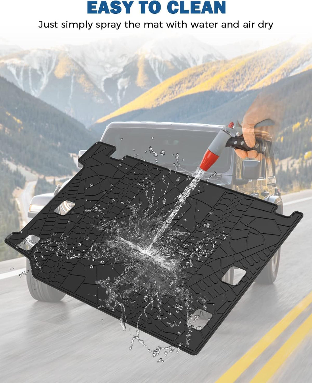All-Weather Waterproof Trunk Mat Cargo Liner for Wrangler JL 4XE 2021 2022 4 Door Z696