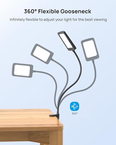 LED Desk Lamp with Clamp, 3-Level Dimmable, Flexible Gooseneck J137521