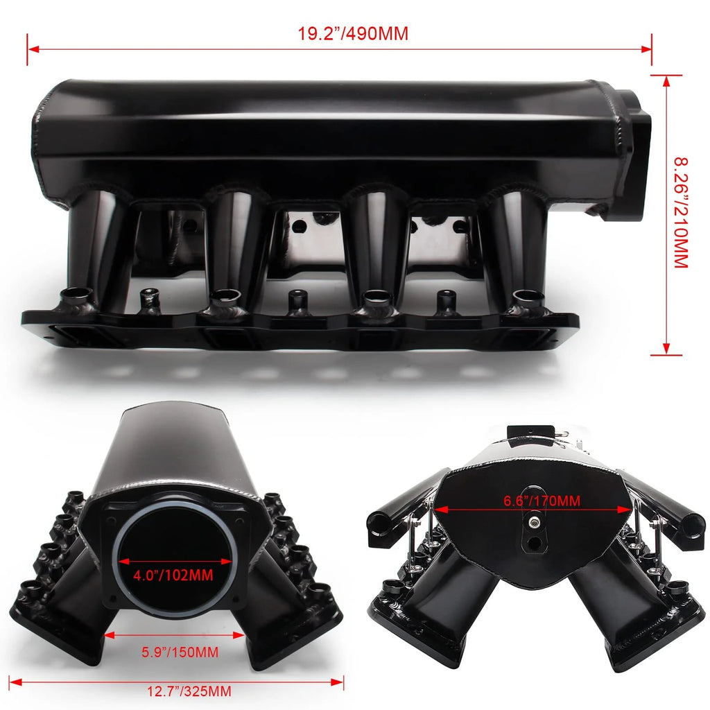 102mm Intake Manifold with Fuel Rails (Black) L204