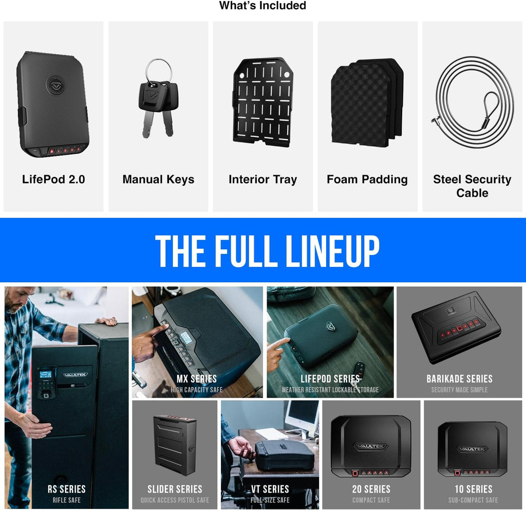 Waterproof Electronic Lock Handgun Case with Backlit Keypad B8827