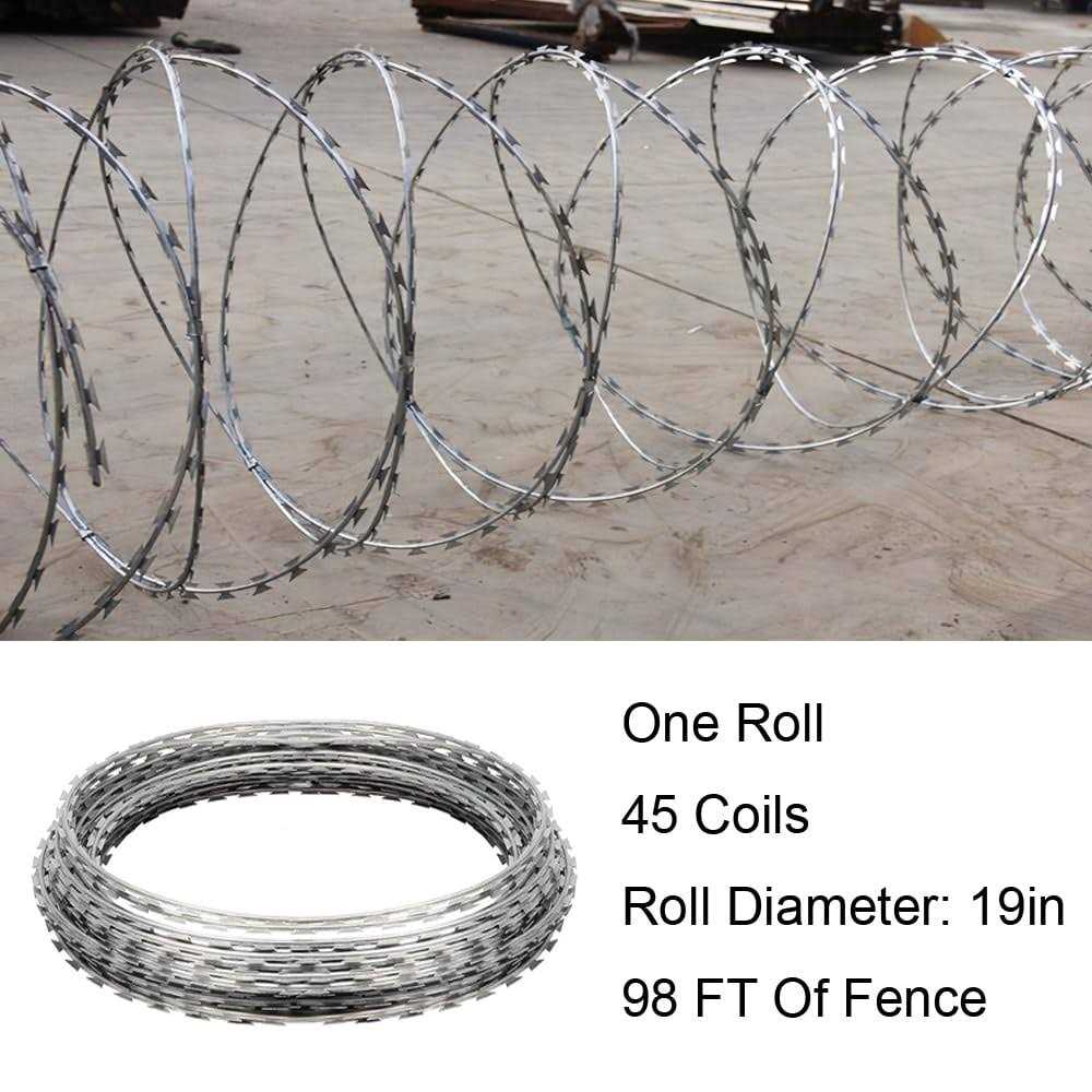 Galvanized Barbed Wire Razor Ribbon, 98 Feet per Roll S25644
