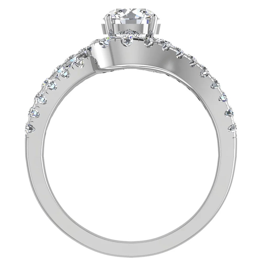 14K White Gold Diamond Ring 1.25 CT C943