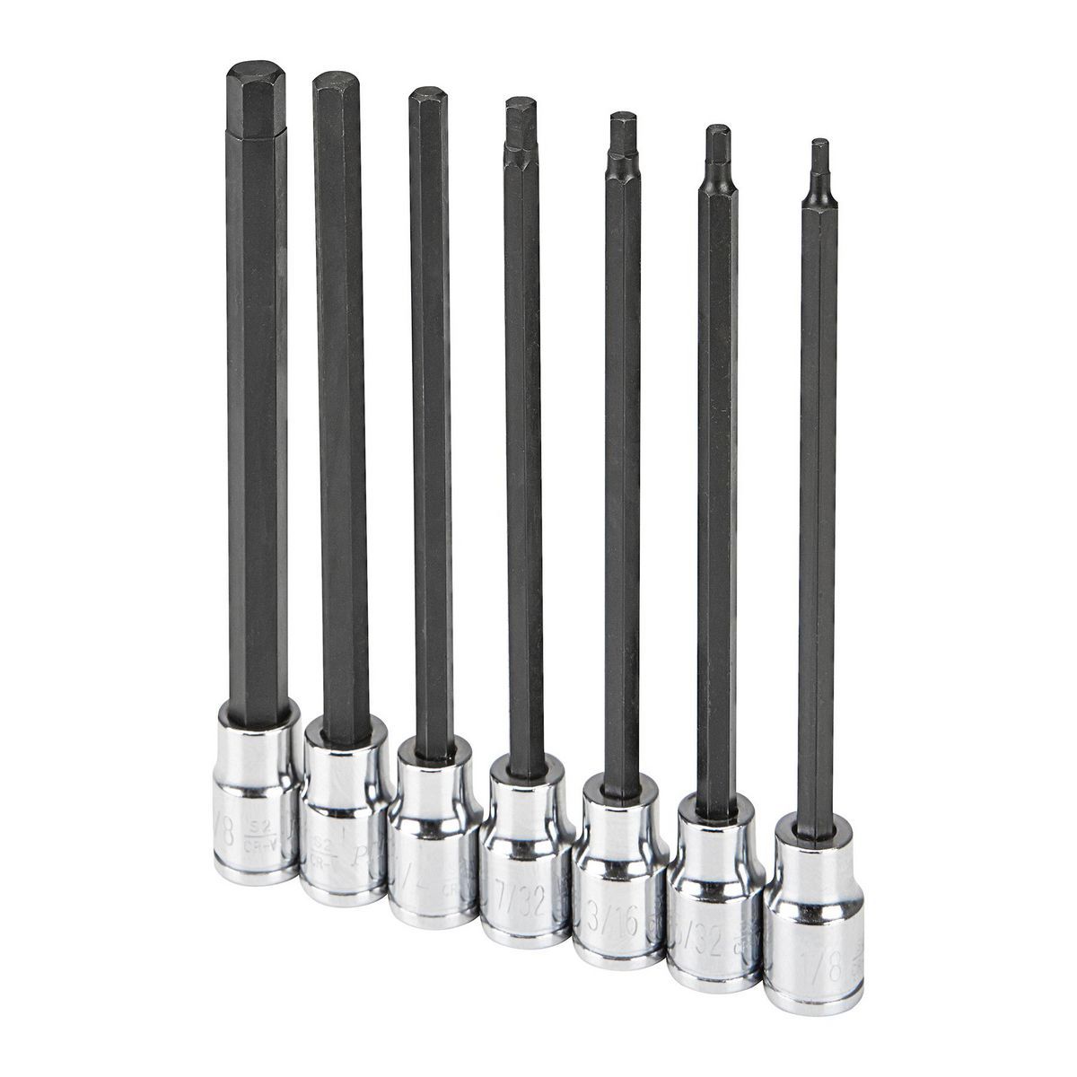 3/8 in. Drive SAE Long Reach Hex Bit Socket Set, 7-Piece C83215