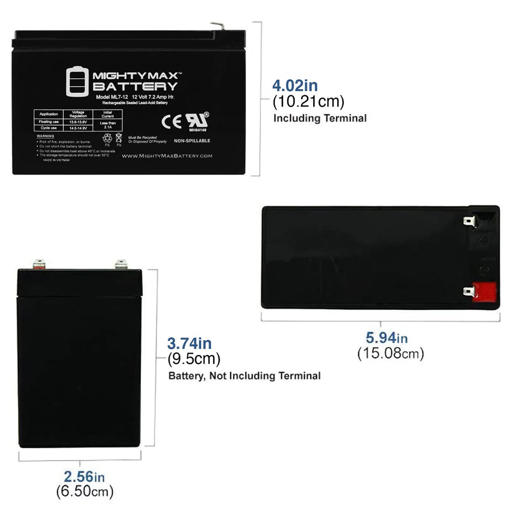 12V 7.2AH SLA Replacement + 12V Charger A5448