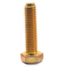 7/16 inch-20 x 3 inch Fine Thread Grade 8 Hex Cap Screw Alloy Steel Yellow Zinc Plated Pk 25 A699