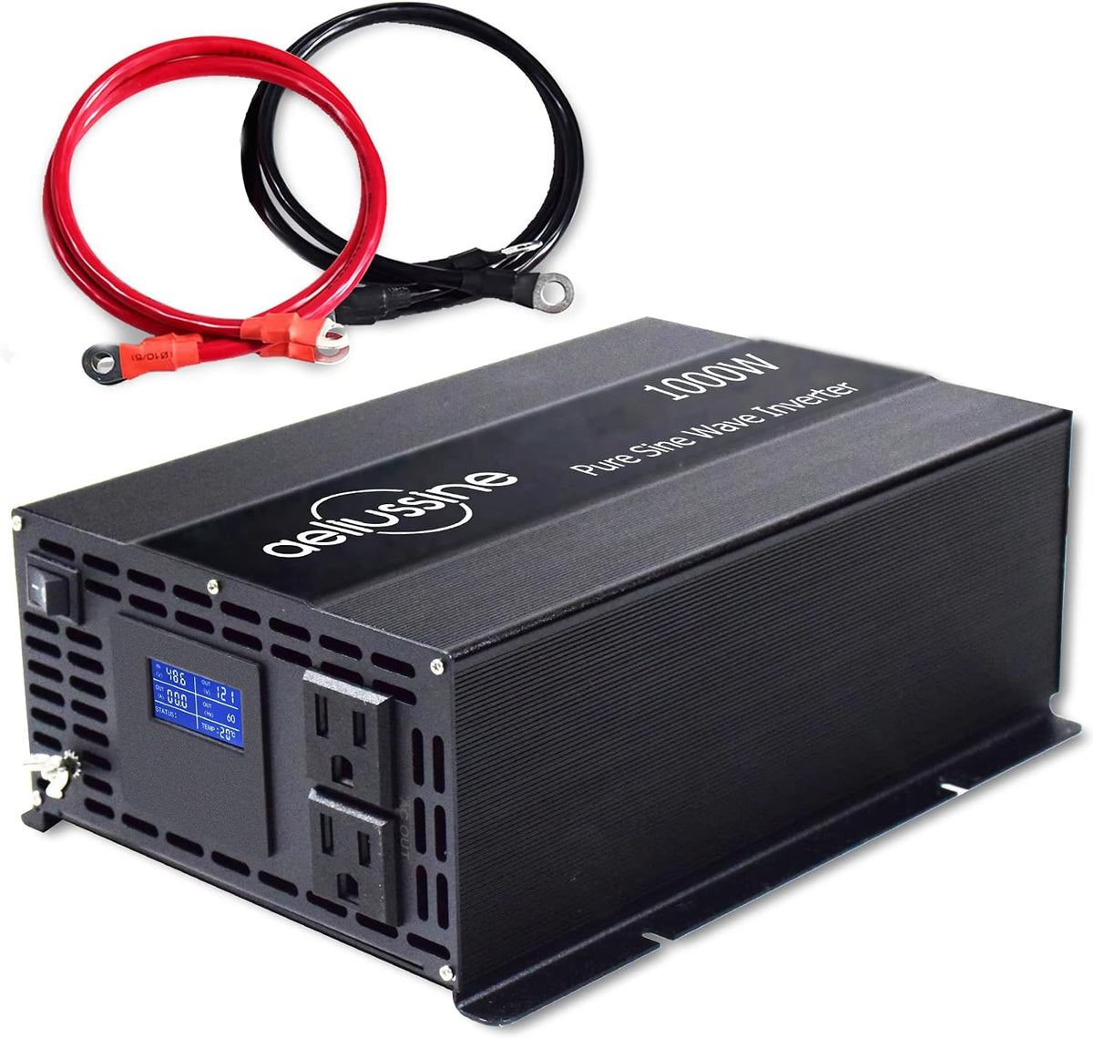 1000w Pure Sine Wave Power Inverter 48v DC to AC 110v 120v with 2 US Socket, LCD Display and Earth Terminal Y65793
