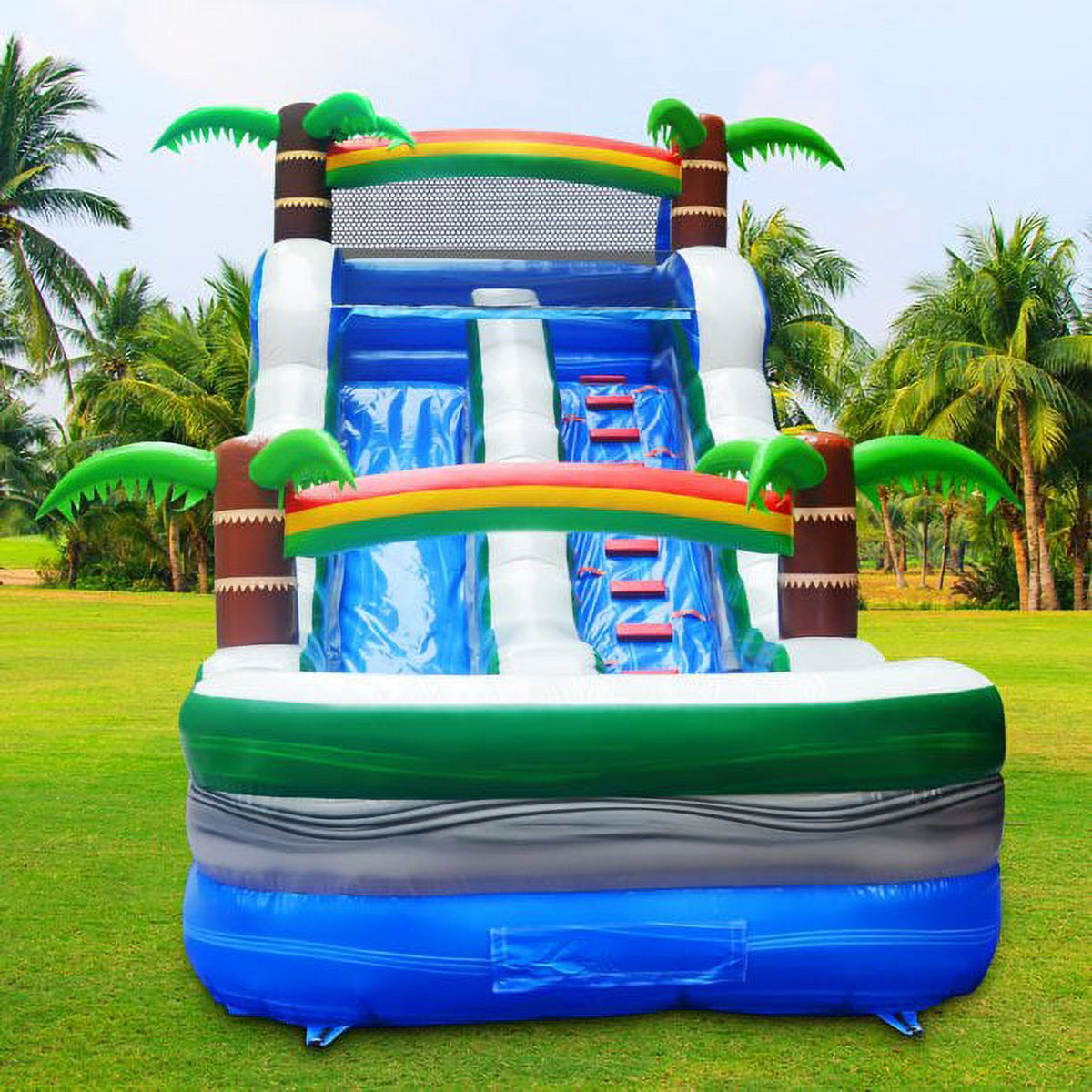 Inflatable Water Slide with Air Blower and Splash Pool I17715