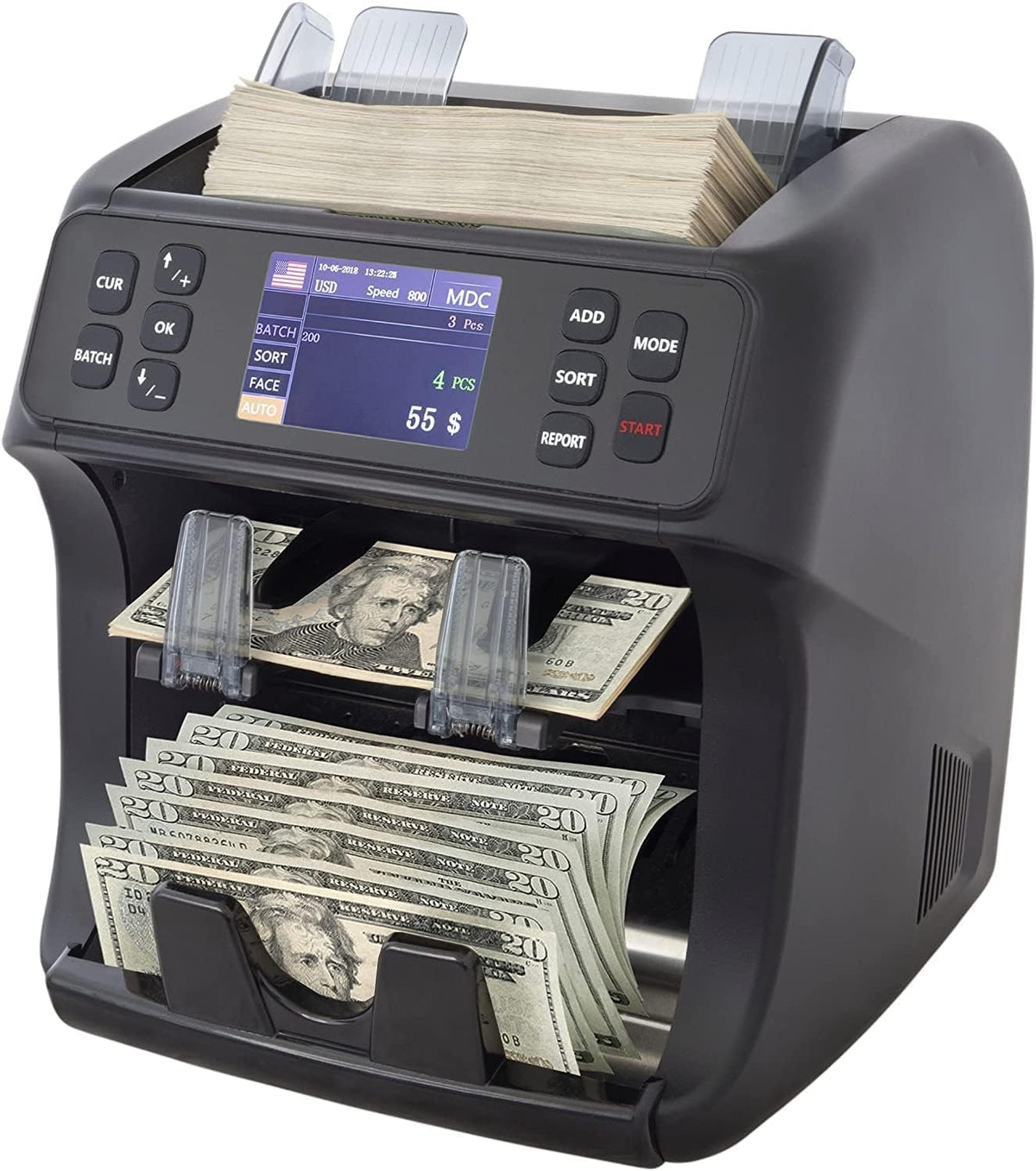 Money Counter Machine with Reject Pocket, 2CIS/UV/MG Counterfeit Detection N9153