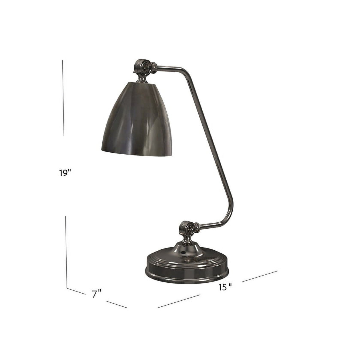 Black Nickel Metal Desk Lamp with Iron Shade Q183422