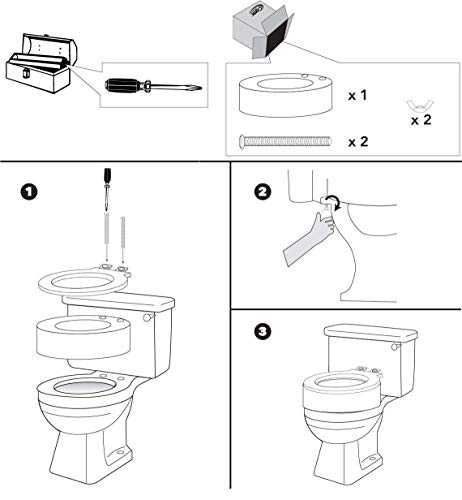 Toilet Seat Riser, Elongated Raised Toilet Seat, 3.5 inches, 300 Pound Weight Capacity G24241