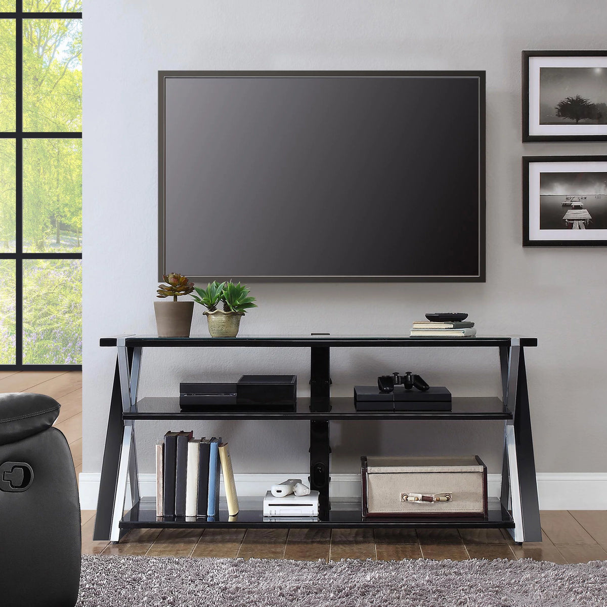 Black 3-in-1 Television Stand A5673