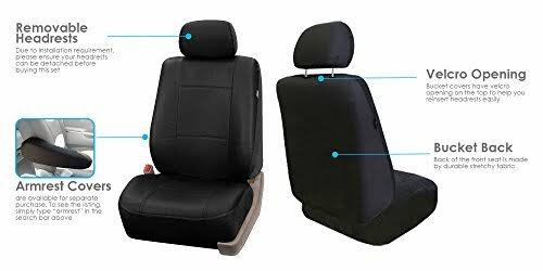 Black Faux Leather Full Set Seat Covers S5242
