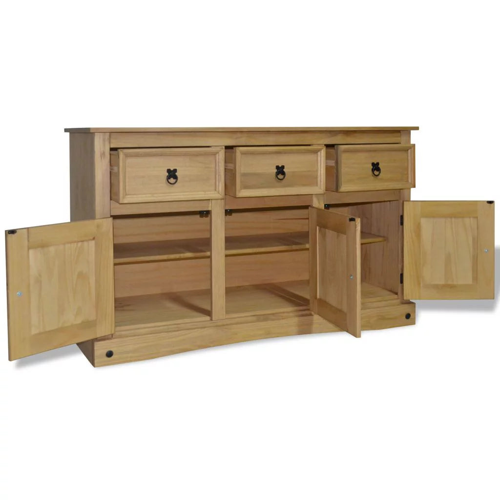 Solid Mexican Pinewood Sideboard 52"x16.9"x30.7" N1927