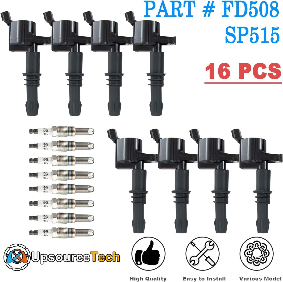 Ignition Coils x 8 & Spark Plugs x 8 for 2004-2008 V8 G531027
