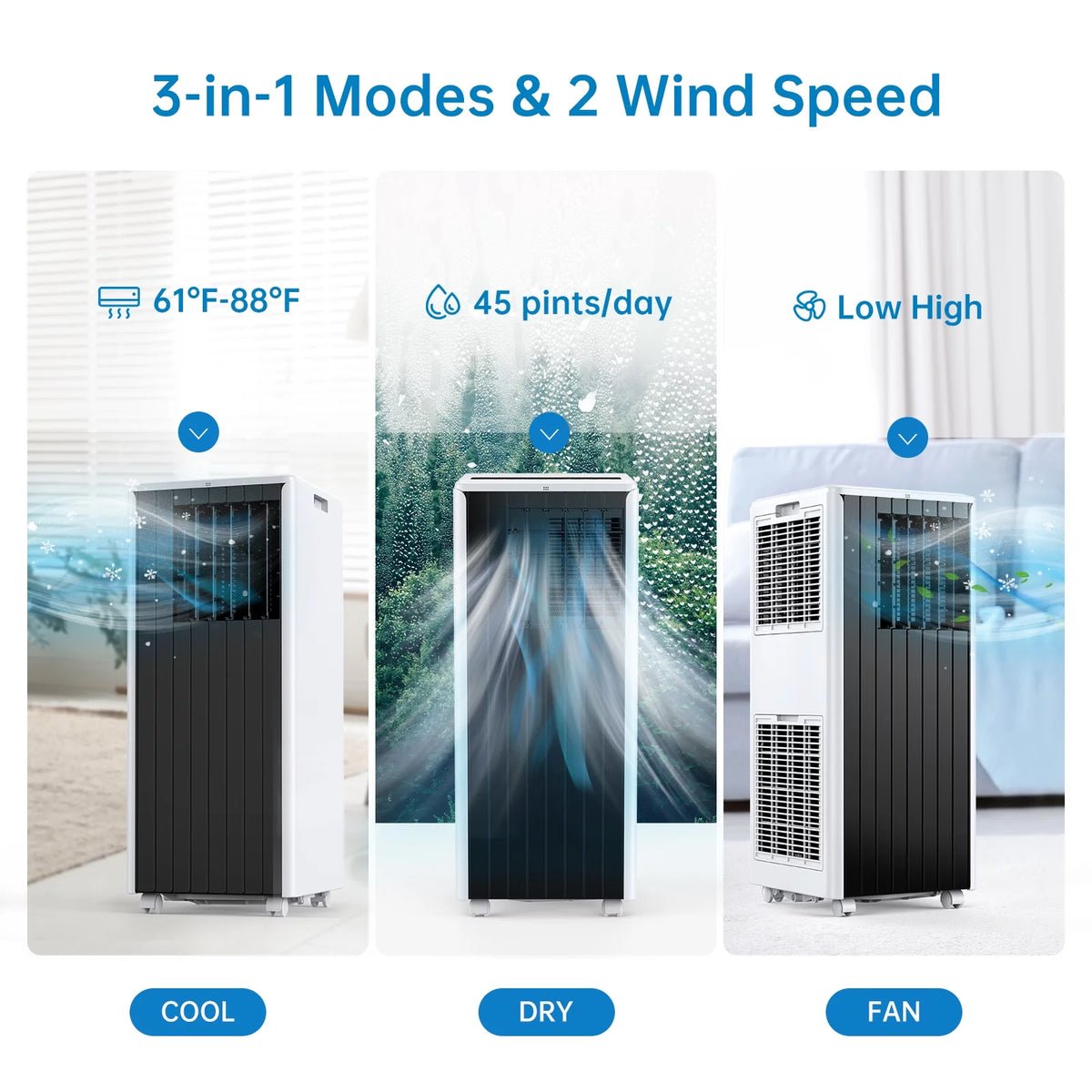 3-in-1 Portable Air Conditioner with Remote C969