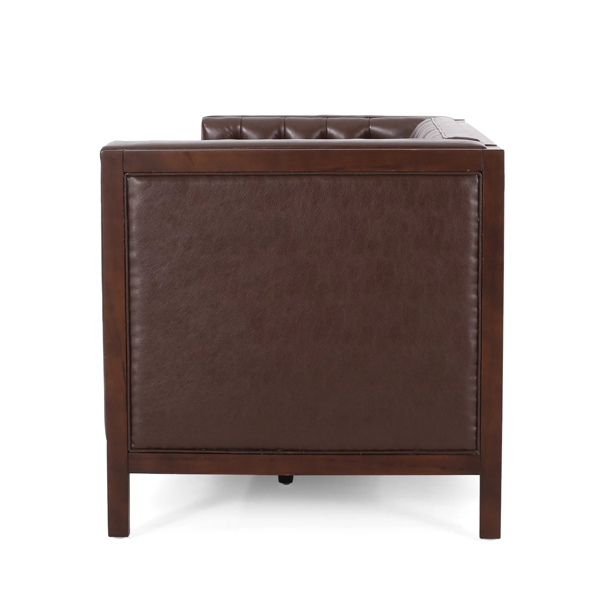 Dark Brown Faux Leather Sofa X756