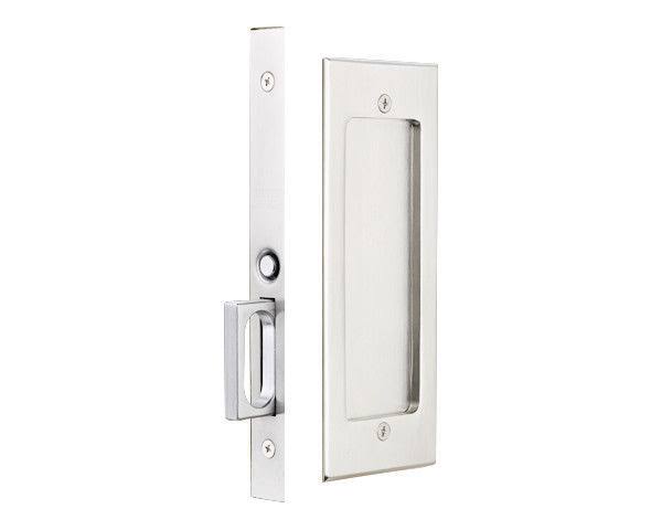 Satin Nickel Rectangular Pocket Door Mortise Set F10134
