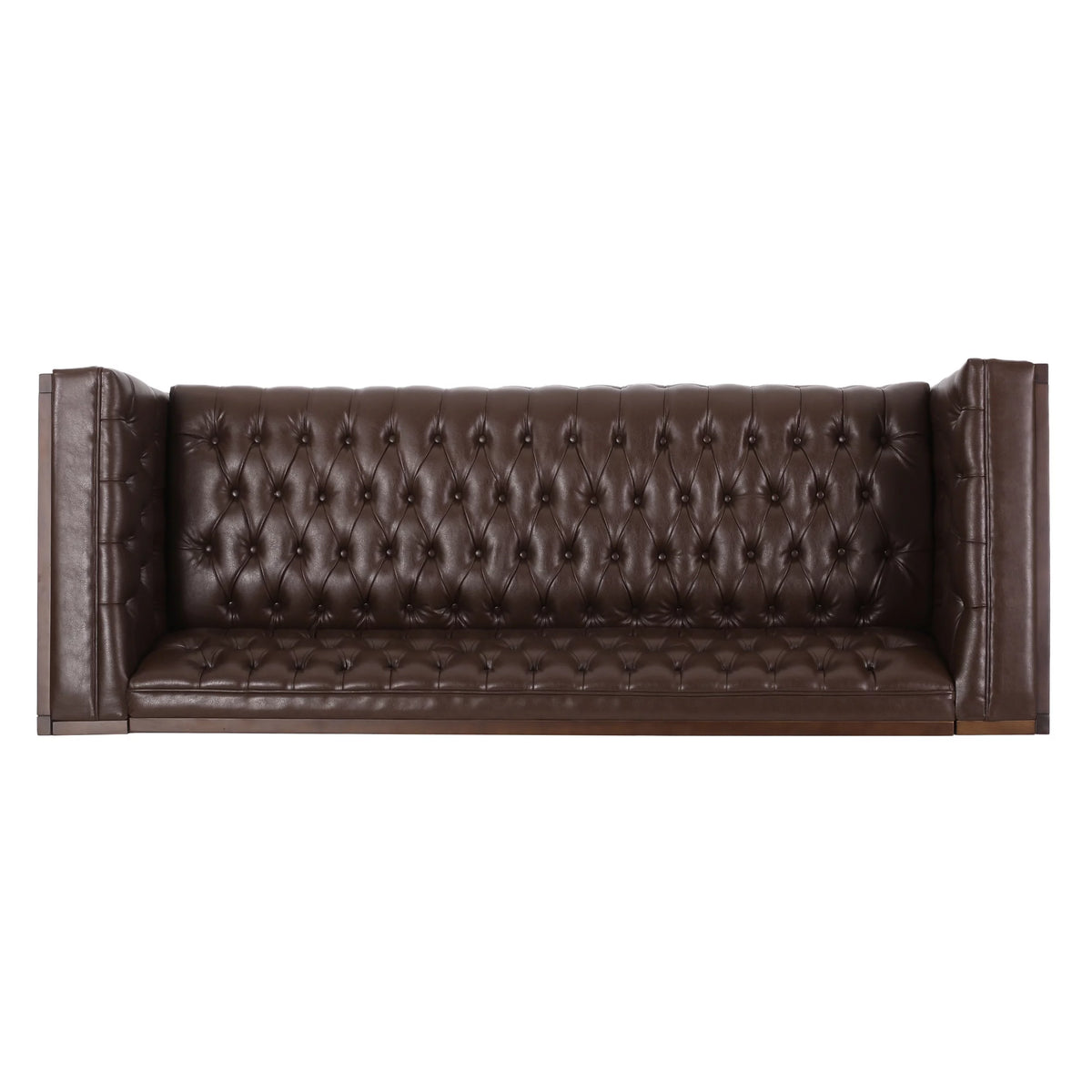 Dark Brown Faux Leather Sofa X756