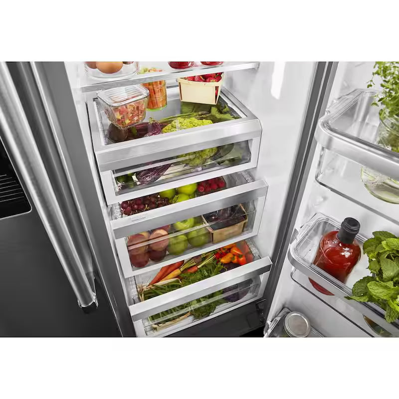 Black Stainless Steel Counter Depth Side by Side Refrigerator S3028