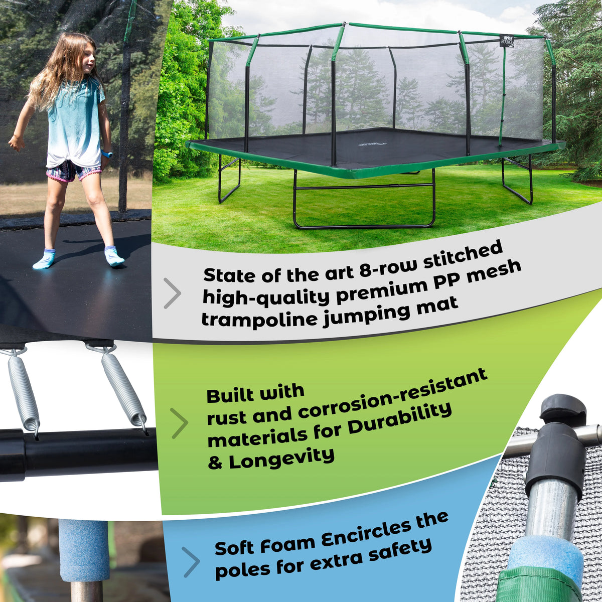12 x 12 FT Square Trampoline Set with Enclosure and Safety Pad P942
