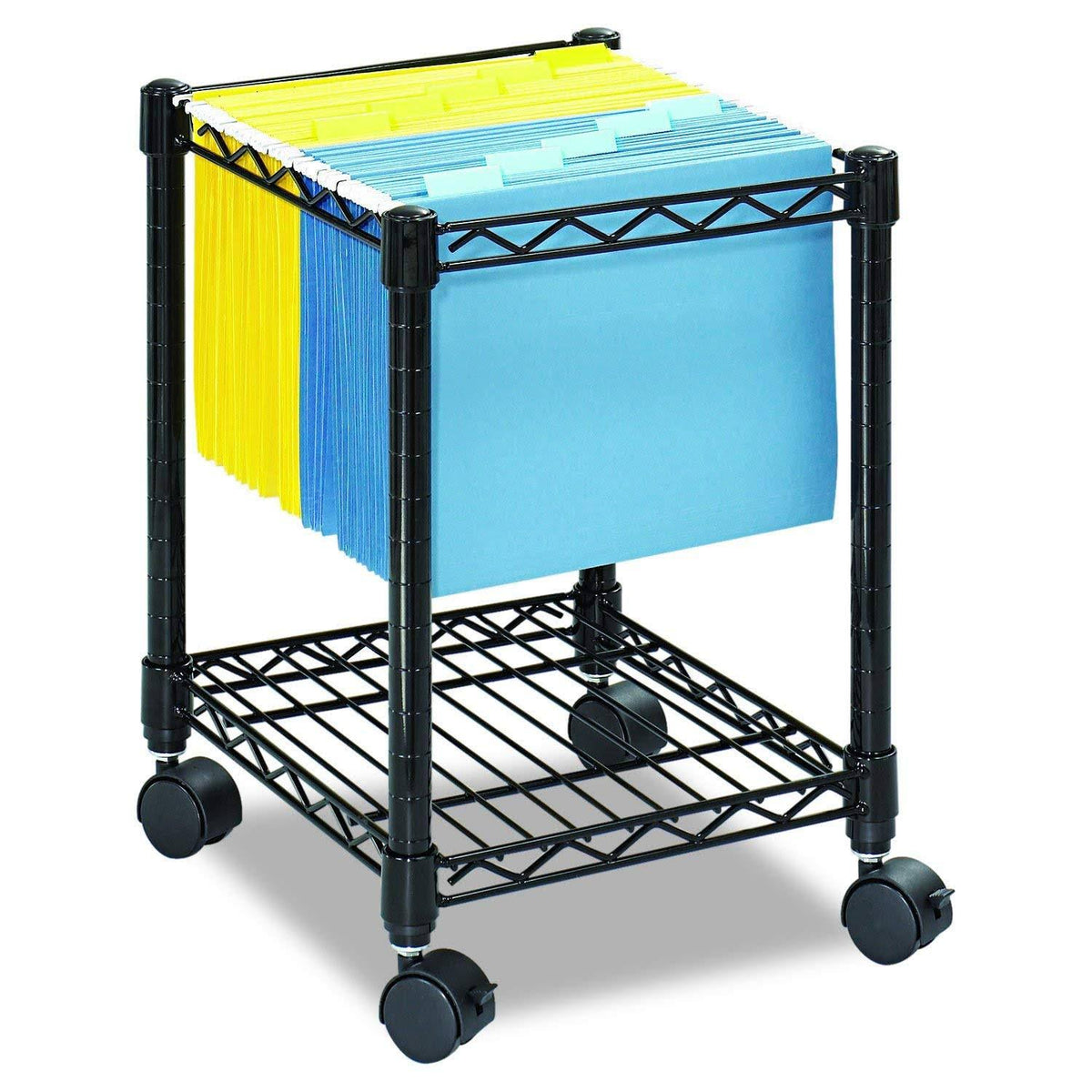 Compact Mobile File Cart Black U6140
