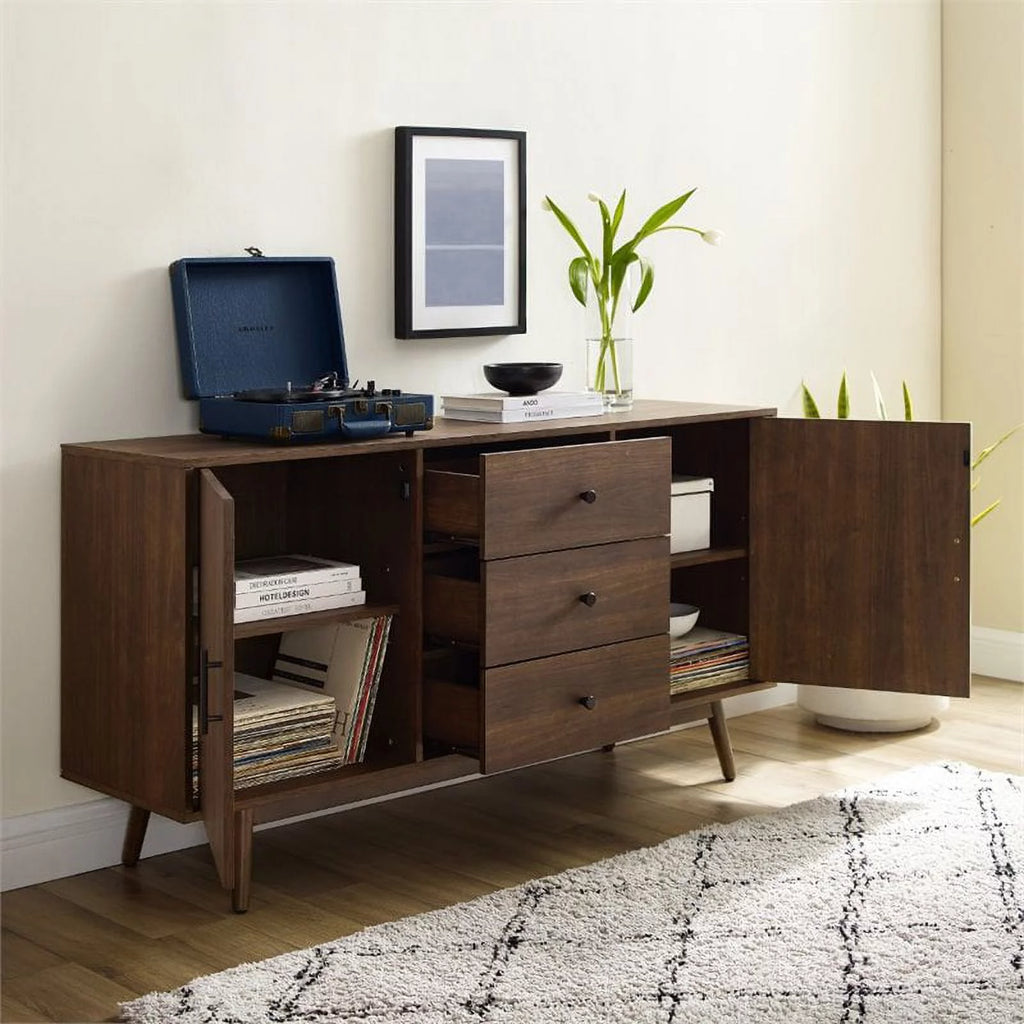 Wooden Mid-Century Modern Sideboard in Brown S2668