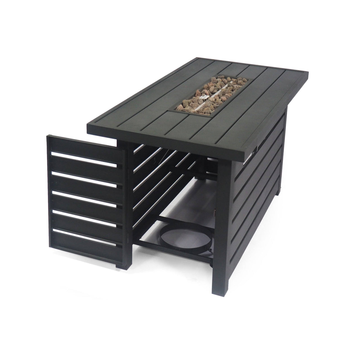 Matte Black Rectangular Iron Fire Pit E4614