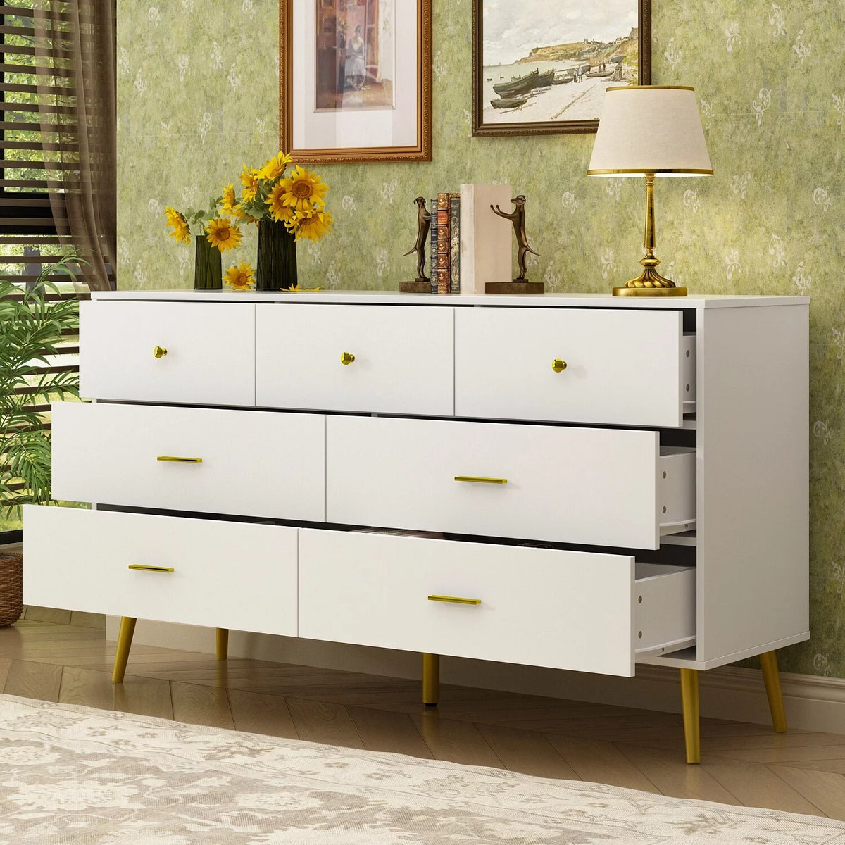 White 7 Drawer Dresser A93146