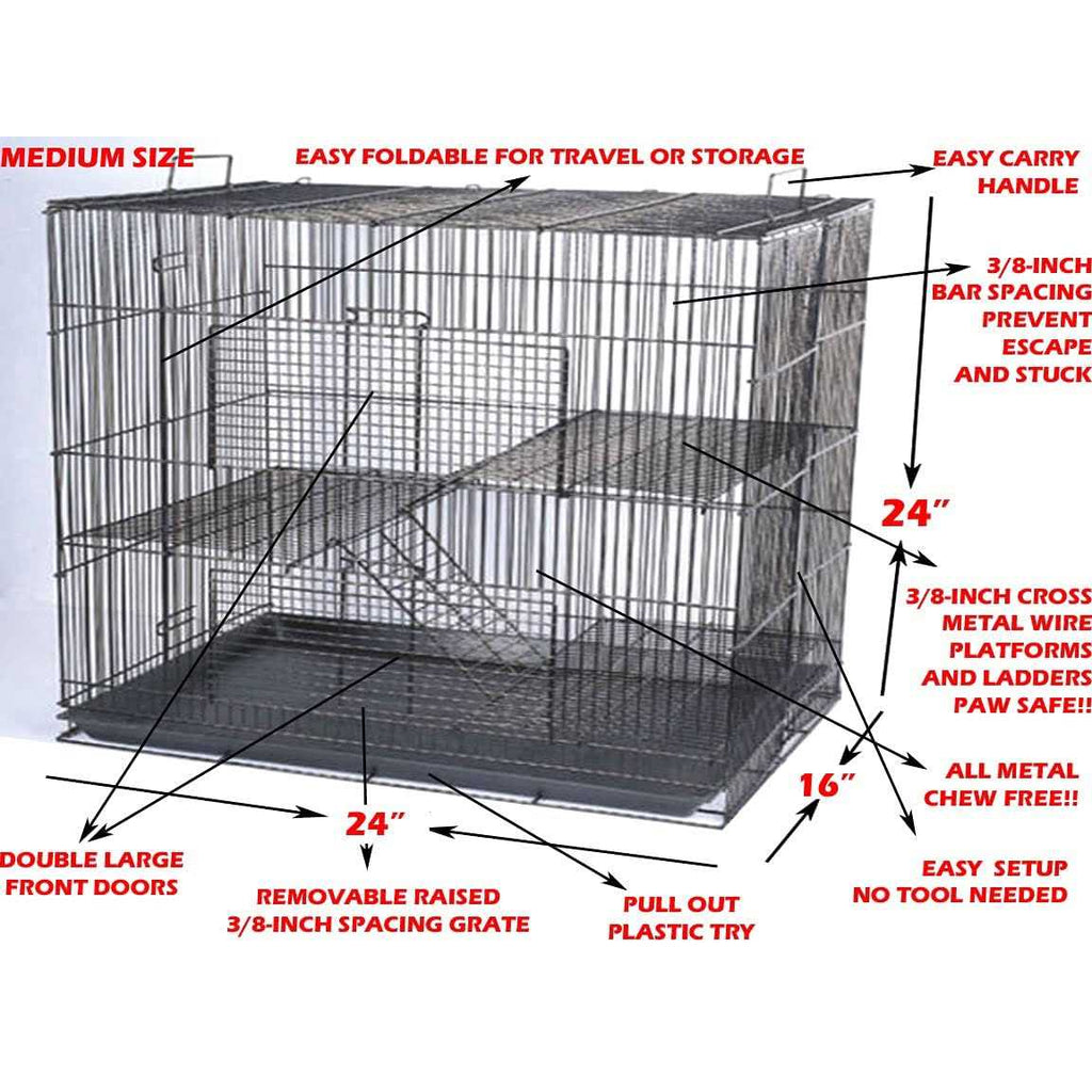 Medium 3 Levels Animal Critter Cage Q72734