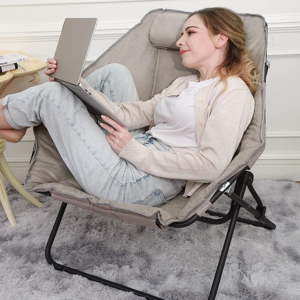 Foldable Gray Saucer Chair J6429