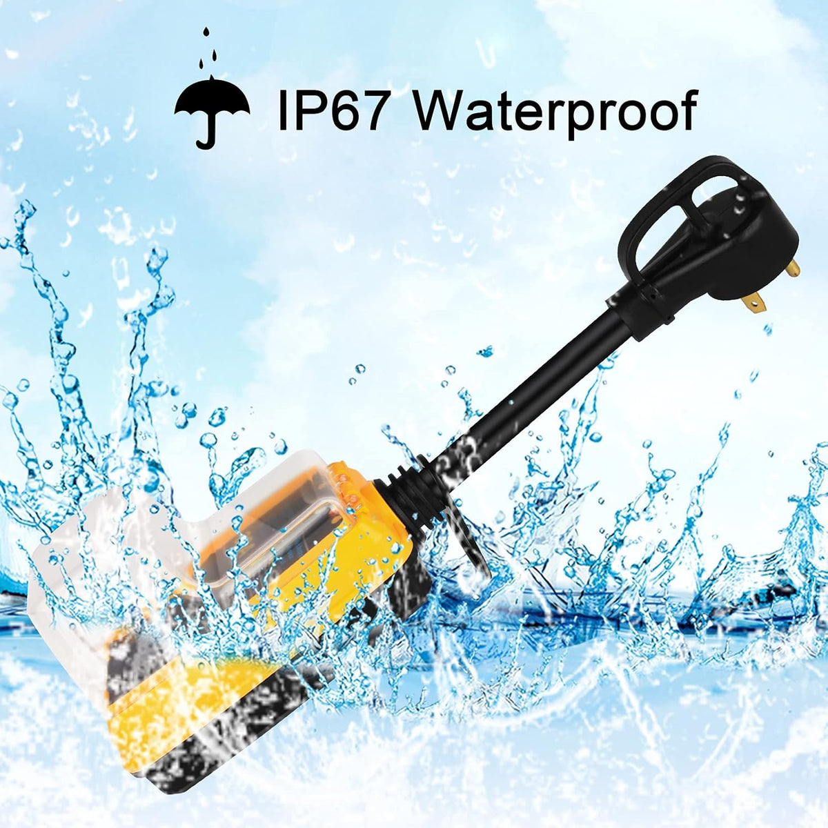 30 amp Surge Protector with Waterproof Cover and LED Indicator, Yellow, Pack of 2 P833052