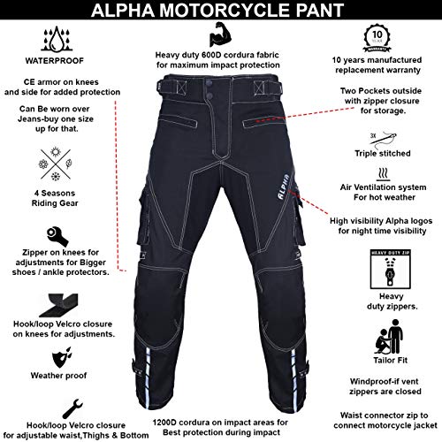 Black Motocross Pants Waist 40"-42" Inseam 34" C637