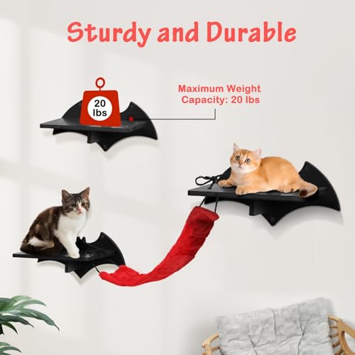 7pcs Wall-Mounted Cat Shelves Set with Scratching Board P227131