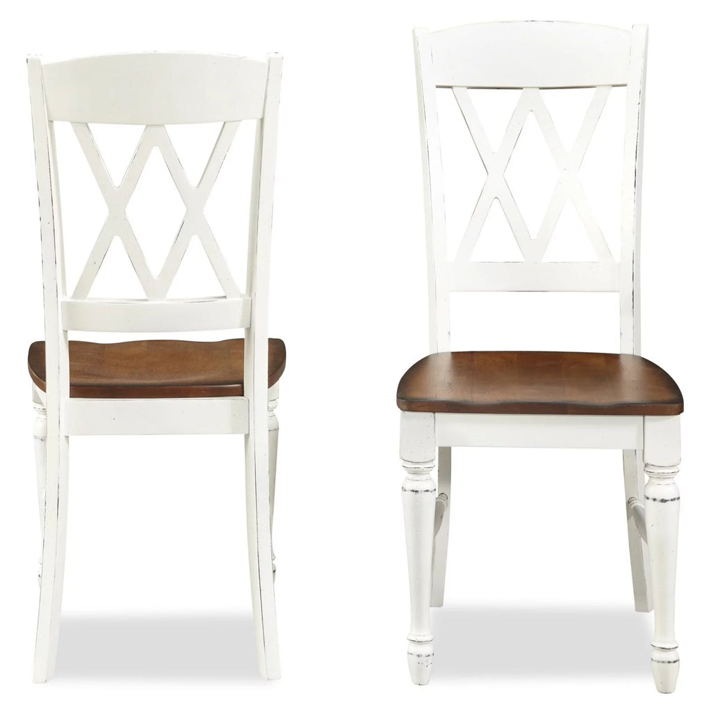 Off White Wood Dining Chair Pair S3457